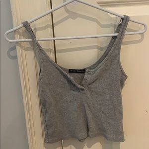 Brandy Melville Grey Button Up Tank Top